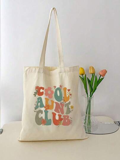 "Cool Aunts Club" Print Minimalist Lightweight,Portable,Classic,Casual Fashion Solid Color Tote Bag Black Shopping Original Unisex Travel Bags Foldable Shopper Totes Large Tote For Teen Girls Women College Students,Teacher,White-Collar Workers,Rookies & White-Collar Workers Perfect For Office,Perfect For Outdoors,Elementary School, Middle School, High School,Work ,Business,Commute Best Gift Bags For Teachers, Women, Girlfriends & Families , Teacher Gift