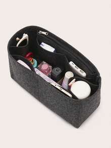 毛毡拉链收纳袋、手提袋、礼品袋、学校/教师用品收纳袋 - 黑色 - 查看 2