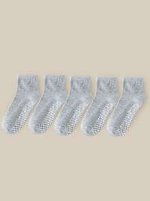 5 Pairs Kids Classic Solid Color Mid-Calf Socks, Versatile For Autumn/Winter, All Season, Back To School Outfits, Non-Slip Sports Socks - Multicolor - View 16