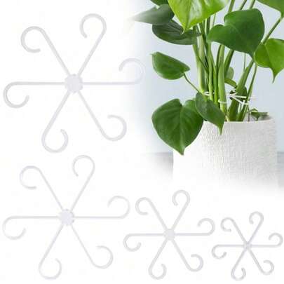 4 件植物支撑夹、植物支撑紧固件、坚固的攀缘植物茎夹 - 塑料材质，或室内攀缘植物、植物支撑
