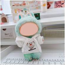 17cm Kabubu 连帽衫 第 1/2/3 代 Labobo 娃娃衣服、17cm LBB 娃娃衣服、10cm 毛绒娃娃、白色、黑色、蓝色 连帽运动衫 - 彩色 - 查看 3