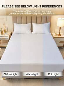 South Life 1pc Waterproof Fitted Sheet, Soft Terry Cloth Waterproof Mattress Protector, Breathable & Noiseless Knitted Fitted Sheet For Bed Mattress Cover With Deep Pocket For Home Hotel Bedroom, School Bedding Dorm Essentials, Fits Twin/Full/King/Queen Size Bed, For All Season, Without Pillowcase, Fathers Day Gift, Birthday Decorations, Grad Party Decor, Fathers Day Decor, Graduation Gift, Birthday Gift - trắng - Xem 8