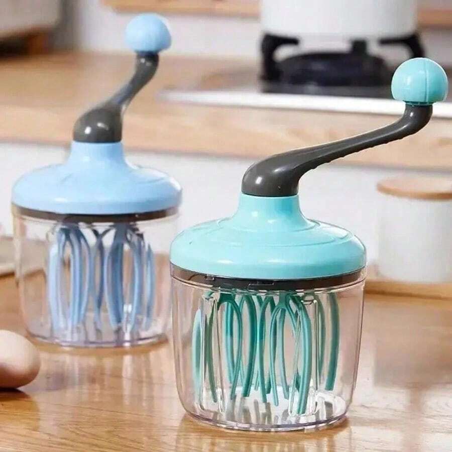 Household Kitchen Cooking Small Tools Silicone Semi-Automatic Eggs Beater Cake - Multicolor - View 1