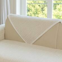 1pc Chenille Sofa Cover, Machine Washable Anti-Scratch Home Protector, Pet Friendly & Easy Care, Fits 1/2/3/4 Seater Sofa, All Season - Beige - View 9