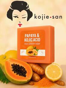 曲酸祛斑皂 - 日式复合配方，蕴含姜黄和木瓜，提亮腋下、颈线、大腿肘部和膝盖肤色 | 控油、清洁美白面部和身体、消除色素沉着 | 去除黑斑、提升肌肤柔滑度 | 泡沫丰富、深层清洁的精油皂，100克超值装