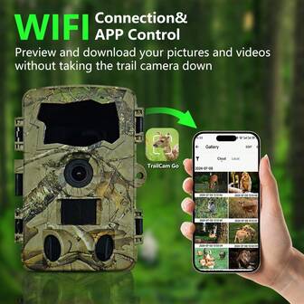 Trail Camera 60MP 5K, Game Camera With Night Vision 0.2s Trigger Time Motion Activated 120°Wide-Angle, Waterproof Trail Cam With Screen, Hunting Camera For Wildlife Monitoring