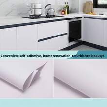 1 Roll Matte White Contact Paper, Self-Adhesive Removable PVC Wallpaper, Suitable For Kitchen, Bedroom, Living Room, Countertop, Furniture, 15.74 Inches X 196.85 Inches
