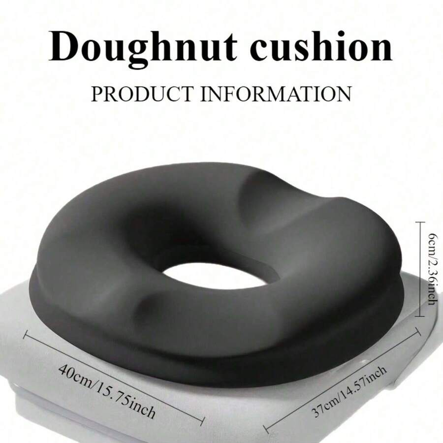 1PC Ergonomic Donut Cushion For Office Chair - Soft Support Pillow With Hip & Waist Protection, Postpartum, 10-Hour Prolonged Sitting, Driving & Desktop Work, Machine Washable Polyester, Seating Comfort Enhancement, Modern Cushioned Design, Durable Soft Material Chair Cushion Seat Cushion Office Supplies Chair Pillow Gaming Chair Desk Accessories