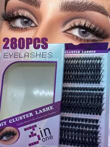 640pcs Eyelash Extension Kit, DIY Eyelash Extension Kit Single Eyelash Cluster D Curl, Eyelash Cluster With Eyelash Adhesive, Eyelash Remover And Seal And Eyelash Applicator Brush Tool, Suitable For Self-Grafting At Home, Makeup Multiple Styles (60D-80D-100D)
