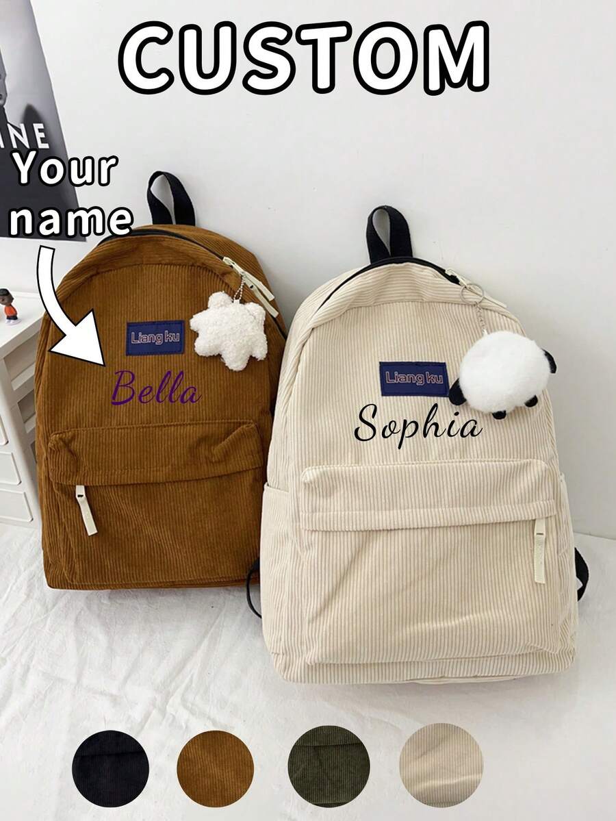 Customize Your Own Backpack For A Casual And Versatile Look. You Can Print Your Name, Letters, Lucky Numbers, And More. Perfect For Everyday Wear, Such As Going To School, Dance Class, And Traveling. Perfect As A Birthday Gift For A Friend Or Daughter, A Souvenir Bag, A Christmas Gift, Or A New Year'S Gift.Without Badge, Picture Is For Reference Only