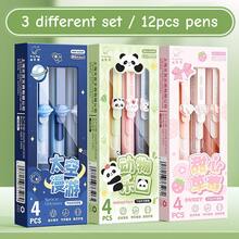 4pcs Lovely Animal Erasable Gel Ink Pens Set, Cartoon Pink Pull-Down Extended Clips 0.5mm Ballpoint Black Color Ink For Writing Student Back To School - Multicolor - View 15