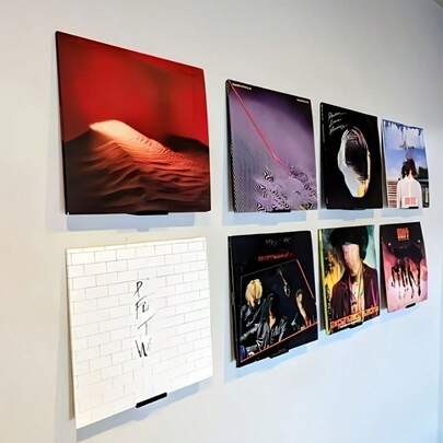 1 pieza Estante minimalista para discos de vinilo, soporte de pared para exhibición de álbumes, estante de almacenamiento para tocadiscos, soporte para discos, marco para discos