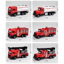 Alloy Construction Vehicles, Fire Truck Toys, Construction Crane Toy Series, Excavator, Mixer Truck, Bulldozer, Forklift, Dump Truck, Vehicles, With Lights And Sounds, Suitable As Birthday Gifts For Toddlers, Kids, Boys And Girls - Multicolor - View 12