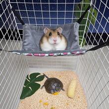 Small Animal Hideaway& Hammock, Cozy House With Roof For Small Pets To Sleep And Hide - Washable Pet Cave& Hideout Corner, Hanging Hammock Hideout Bed, Cage Accessories For Guinea, Hamster, Rat, Glider, Squirrel, Ferret, Kitten, Squirrel, Chinchilla