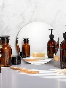 Round Acrylic Mirror Wall Sticker – Large Self-Adhesive Non-Glass Mirror, High-Transparency Decorative Mirror Plate For Bathroom, Bedroom, Door, Dresser & Home Wall Decoration