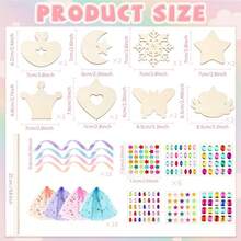 27/60pcs Princess Magic Wand Craft Set, Birthday Party Supplies, DIY 2D Magic Wand Crafts, Includes 6 Unfinished Wooden Fairy Styles, 12 Magic Wands, 3 Gem Stickers, 12 Ribbons, Durable Wooden, Easy To Operate, Beginner-Friendly, Suitable For Handmade DIY Projects, School Activities, Room Decor, Party Decor, Wedding Decor, Party Favors, Modern Crafts, Christmas Gifts, Holiday Decorations, Christmas Decorations, Halloween Decorations - Multicolor - View 9