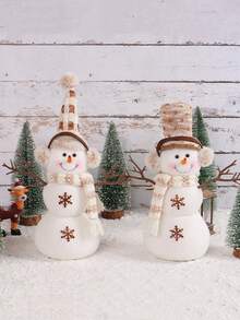 2pcs/1pc 14.57inch Christmas Cute Snowman Decorative Ornaments, Window Desktop Decorative Ornaments Man Shape Tabletop Ornaments, Suitable For Theme Party Creative Home Decor Bedroom Decor Festive Atmosphere Scene Ornament Pure Holiday Ornament Pure Holiday Ornament