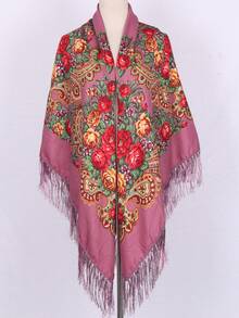 NAAMLOOS 63 Inch Floral Print Polyester Scarf, Oversized Shawl, Wrap, Poncho, Blanket For Women, Autumn/Winter,Beach,Holiday,Accessories,Travel Essential - Multicolor - View 24