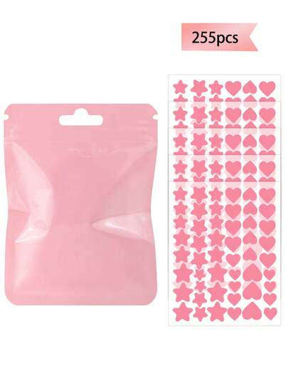 255 adesivos faciais rosa, preto, branco, azul, roxo, verde, estrela E-Star, essenciais para tirar fotos, pintura facial, adequados para várias festas, reuniões e atividades divertidas. 102/51