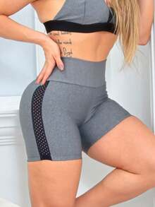 Women Sports Shorts - Trộn và đen - Xem 9