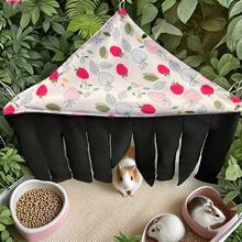 Small Animal Hideaway& Hammock, Cozy House With Roof For Small Pets To Sleep And Hide - Washable Pet Cave& Hideout Corner, Hanging Hammock Hideout Bed, Cage Accessories For Guinea, Hamster, Rat, Glider, Squirrel, Ferret, Kitten, Squirrel, Chinchilla