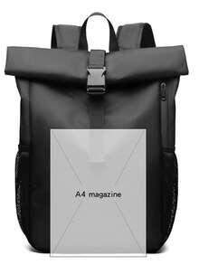 15,6 Zoll leichter einfarbiger Rollrucksack, modische Business-Laptoptasche, Rucksack mit großem Fassungsvermögen für Pendler, geeignet für Arbeit und Reisen