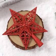 kumozawa 1 قطعة نجمة خماسية رأس شجرة عيد الميلاد، ديكور عيد الميلاد ورأس السنة نجمة خماسية، رأس شجرة عيد الميلاد، ديكور شجرة عيد الميلاد، زينة عيد الميلاد، ديكور منزلي داخلي لعيد الميلاد، ديكور عيد الميلاد الرجعي، ديكور عيد الميلاد كبير، ديكور عطلة، اكسسوار حفلة، نجمة زخرفية، ديكور أنيق، ديكور بلاستيكي، ديكور خفيف الوزن، نجمة عطلة