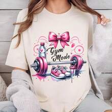 Pure Cotton Gym Mode On T-Shirt, Funny Fitness T-Shirt, Motivational Workout T-Shirt, Fitness T-Shirt, Workout Clothes, Gym T-Shirt, Gift For The Gym - 白色 003 - 查看 2