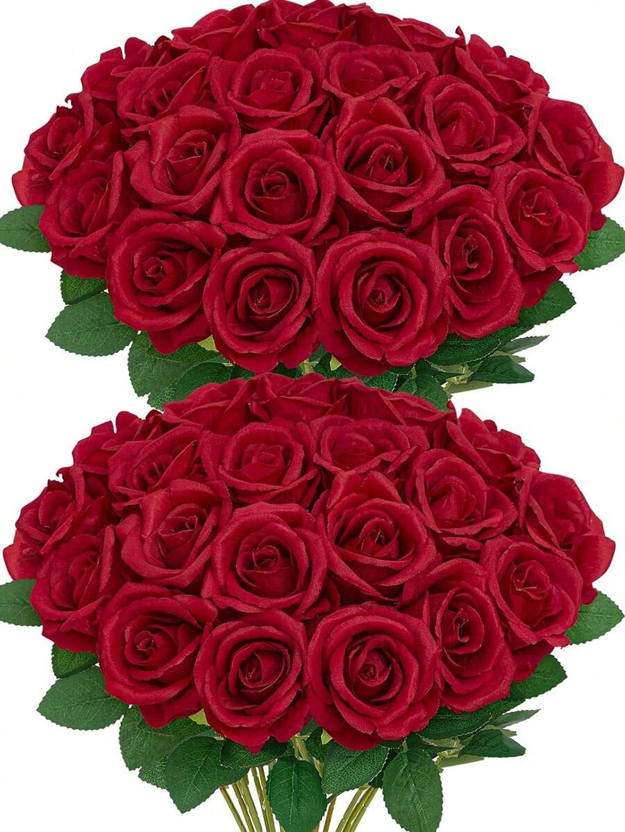 1 buc/4 buc/8 buc trandafiri roșii de vin flori artificiale buchet de mireasă artificiale flori artificiale din catifea realistă aranjament floral decorare trandafir fals trandafir artificial pentru cadouri de Ziua Îndrăgostiților petrecere de nuntă decorare interioară, cadouri de ziua de naștere decor interior exterior, vază decor floral