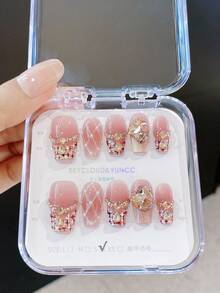 Bộ 10 móng tay giả ngắn thủ công, dụng cụ làm móng mùa hè, móng tay dài đi biển cho nữ và bé gái, móng tay giả đầu Pháp hình quả hạnh nhân thời trang có thể tái sử dụng cho giáo viên, học sinh, văn phòng, du lịch, công sở thanh lịch - Nhiều màu - Xem 8