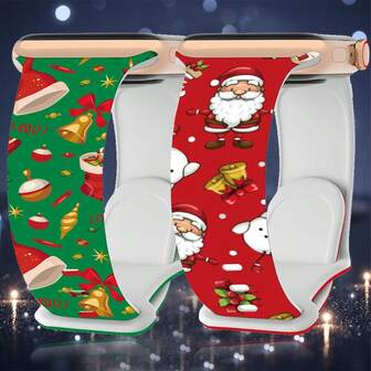 适用于 硅胶表带 38/40/41/42/44/45/46/49 毫米圣诞手链，适用于 Ultra 系列 11 10 9 SE 8 7 6 5 4 3 2 1，是送给朋友/家人的最佳礼物