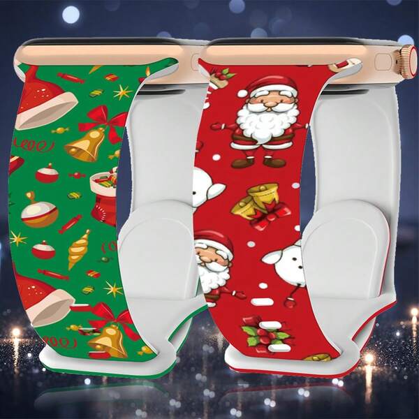 Silikonowy pasek do zegarka 38/40/41/42/44/45/46/49 mm Bransoletka świąteczna do serii Ultra 11 10 9 SE 8 7 6 5 4 3 2 1 Najlepszy prezent dla przyjaciela/rodziny