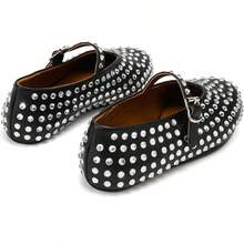 Arqa Mesh Ballet Flats For Women Buckle Strap Comfy Mary Jane Flats Fishnet Causal Daily Dress Ballerina Flat ShoesChristmas - 黑色 - 查看 2