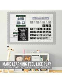Classroom Calendar, 98 Pieces, Bulletin Board, Hadley Designs, Calendars & Planners, Calendar 2025, Calendar Creative Minimalist, Calendar>Teacher, Yearly Calendars, Calendario 2025-2026, Academic Calendar 2025-2026, Wall Calendar 2025, Numbers Calendar, - 農舍現代灰色 - 查看 5