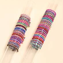 50 stuks gevlochten haarelastiekjes, casual haaraccessoires, paardenstaart, haarelastiekjes, haarkoorden, haarelastiekjes, haaraccessoires, rubberen bandjes, zomer, vakantie, reizen - Veel kleurig - Bekijken 5