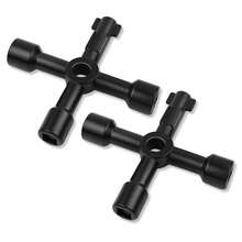 2 件实用钥匙工具套装，包括管扳手、十字扳手、水龙头扳手、水龙头、电梯、电气柜、水表阀门、燃气表和电表的多功能维修工具