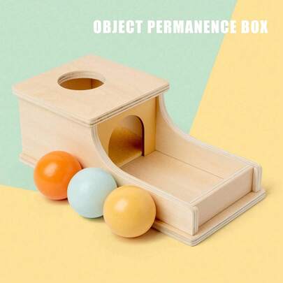 4pcs Christmas Montessori Toys For Babies 6-12 Months Object Permanence Box Wooden Ball Drop Toy Play For 6 Month 1 2 3 Year Old Toddlers Infant Early Age Toy [Random Color/Style]
