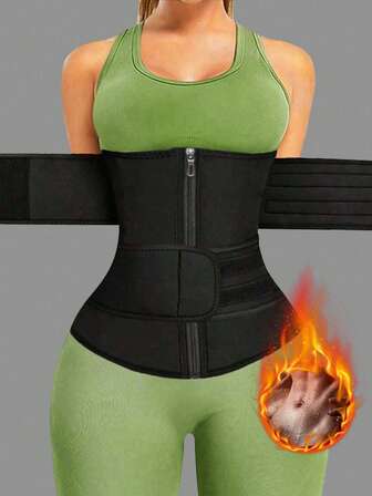 1pc Women's Sports Waist Trainer, Waist Cincher, Sauna Sweat Waist Belt, Sports Fitness Waist Trimmer, Waist Shaper, Waist Slimming Belt, Abdominal Trainer