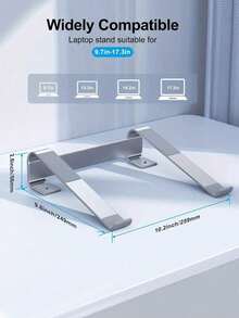 Giá đỡ laptop bằng hợp kim nhôm có thể điều chỉnh kích thước 26cm*25cm*6.5cm - Chân đế nâng máy tính để bàn thời trang, phù hợp với MacBook, HP và các loại laptop khác | Giá đỡ laptop tiện dụng cung cấp khả năng hỗ trợ và ổn định tốt hơn. - [bạc] - Xem 8