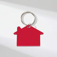 1pc Customized Geometric Simple Casual Iron Stainless Steel 4-Color Key Chain, Housewarming Gift For Friends And Family Moving To New Home - Multicolor - View 17