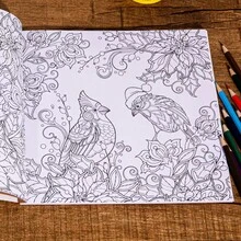 1pc Unique Themed Coloring Book, Distinctive Cover, Complex Patterns, Suitable For Teens & Adults, Can Relieve Stress, Release Emotions, Alleviate Anxiety | Perfect Gift For Valentine's Day, Christmas, Halloween, New Year, School Holidays, Back To School, Birthday And Parties - Multicolor - View 2
