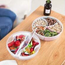 Snack Box Container With Lid 5 Compartment Divided Serving Tray Snack Tray - As Shown In the Figure - View 4