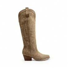 Botas Vaqueras para Mujer hasta Las Rodilla, Cowboy Boots para Dama con Tacón - gris parduzco - Ver 3