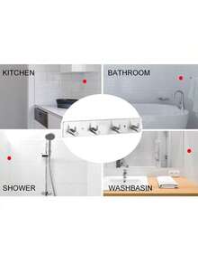 MiLaiWP Cabideiro de aço inoxidável com ganchos de parede, cabideiro para roupas de alta resistência, ganchos de parede de capacidade extra grande, cabideiro de parede de dupla utilização com furadeira/adesivo, cabideiro com ganchos de 4/5/6 níveis