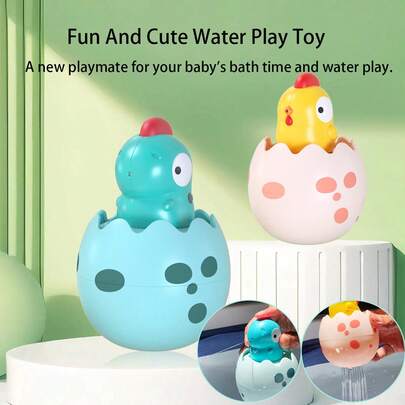 Pool Floating Baby Bath Toys For Toddlers 18+ Months 2-4 Years Up, Toy For Baby Toddle Nursery Boy Girl Birthday Christmas, Sensory Toys Bathtub Hatching Swimming For Infants Water Gun (Ducks/Dinosaur)