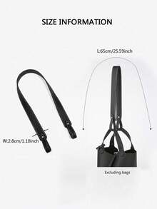 1pc Litchi Grain PU Wide Strap, Suitable For Picnic Bag, Bucket Bag, Handbag Strap Replacement, Adjustable Shoulder Strap For Underarm Bag, Rivet Bag Strap DIY Replacement - Multicolor - View 3