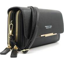 A Lightweight PU Material Women's Crossbody Bag, Fashionable Mini Phone Bag With Multiple Layers Of Zipper Pockets, Fashionable Shoulder Bag For Daily Wear - 彩色 - 查看 1