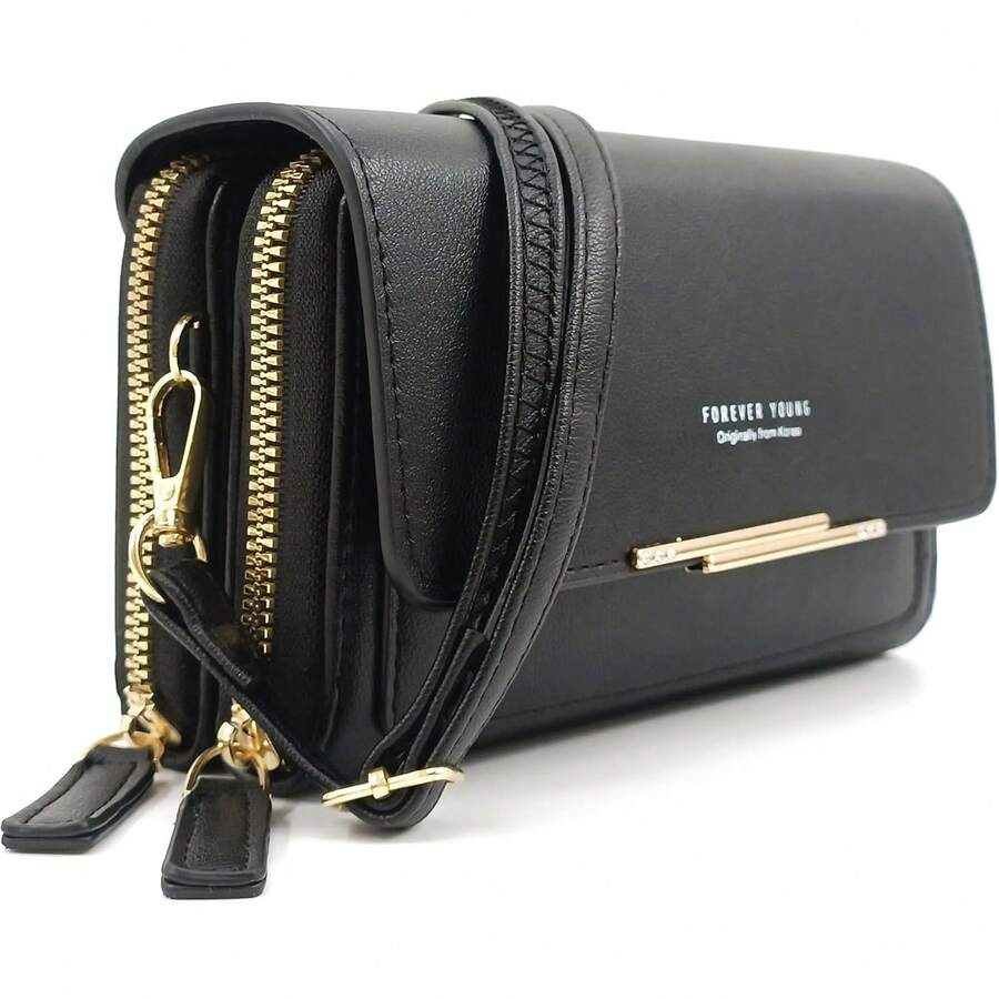 A Lightweight PU Material Women's Crossbody Bag, Fashionable Mini Phone Bag With Multiple Layers Of Zipper Pockets, Fashionable Shoulder Bag For Daily Wear - 彩色 - 查看 1