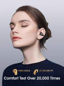 PHILIPS 飞利浦 TAQ2020 真无线蓝牙 5.4 耳机，开放式设计，AI 清晰通话，触控操作，超长续航 - 黑色 - 查看 2