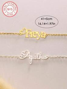 A Piece Of 925 Silver Custom Personalized Heart Model English Name Pendant Necklace, Women's Jewelry, Daily Vacation Banquets, Parties And Other Occasions To Wear, Unique Design, Personalized, Fashionable And Exquisite, Is The Perfect Gift For Your Friends, Partners And Family On Christmas, Thanksgiving, Valentine's Day, Birthdays And Anniversaries